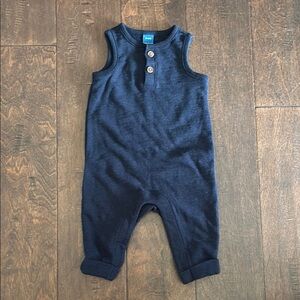 Navy Blue Sleeveless Baby Romper